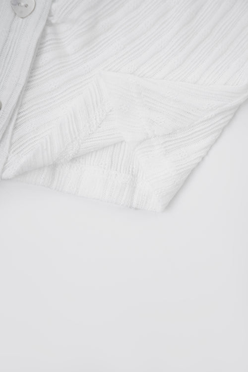 Coquette Frilly Cotton Shell Cardigan(White)