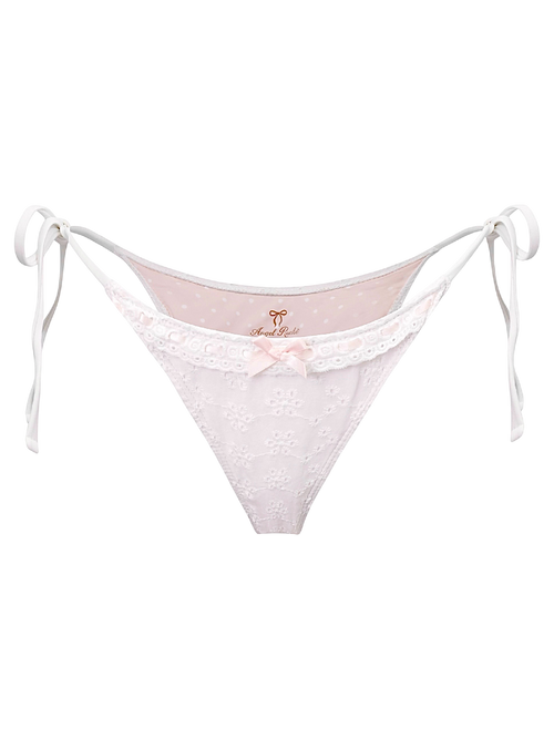 Coquette Cotton Eyelet Bikini Bottom (White)