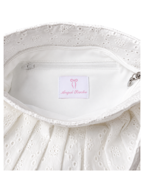 Coquette Cotton Eyelet Bag（White）