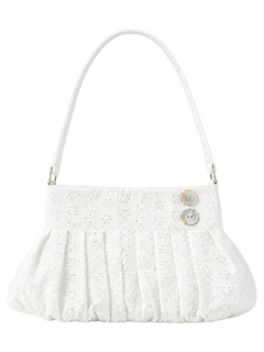 Coquette Cotton Eyelet Bag（White）