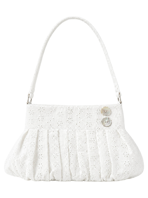 Coquette Cotton Eyelet Bag（White）