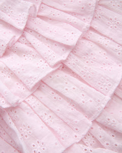 Coquette Cotton Eyelet Ruffles Skirt (Pink) - styling detail - Angel Ruche