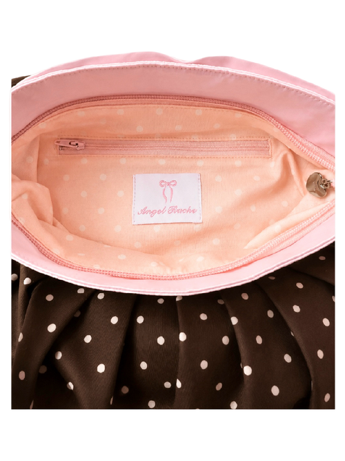 Dolly Polka Dot Bag (Chocolate) - styling detail - Angel Ruche