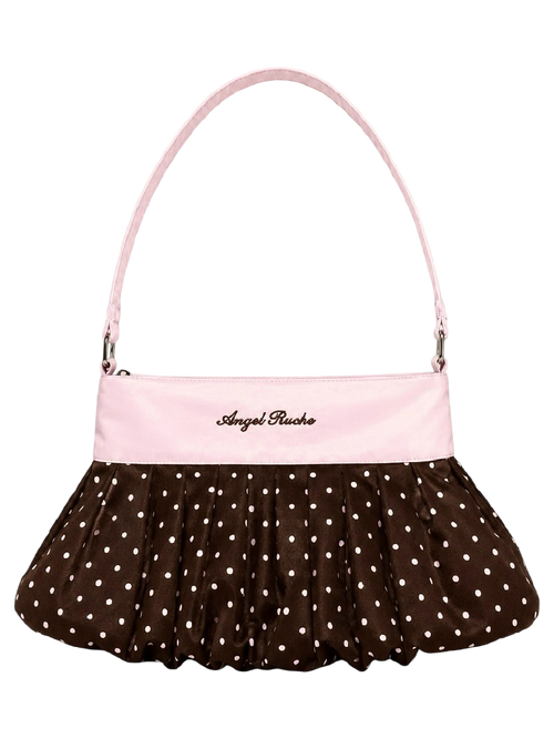 Dolly Polka Dot Bag (Chocolate) - back view - Angel Ruche