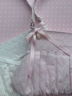 Coquette Cotton Eyelet Shell Button Bag（Pink）