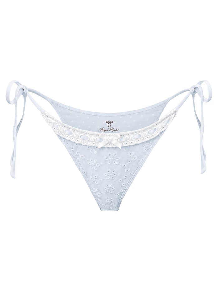 Coquette Cotton Eyelet Bikini Bottom (Baby Blue)