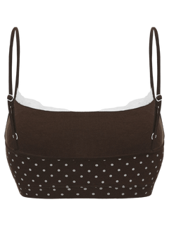 Whimsy Doll Cotton Polka Active Bralette(Brown)