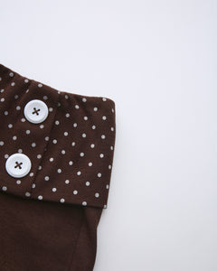 Whimsy Doll Cotton Polka Active Fold Over Shorts(Brown)