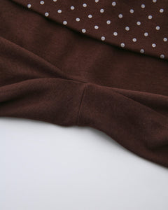 Whimsy Doll Cotton Polka Active Fold Over Capri Pants(Brown)