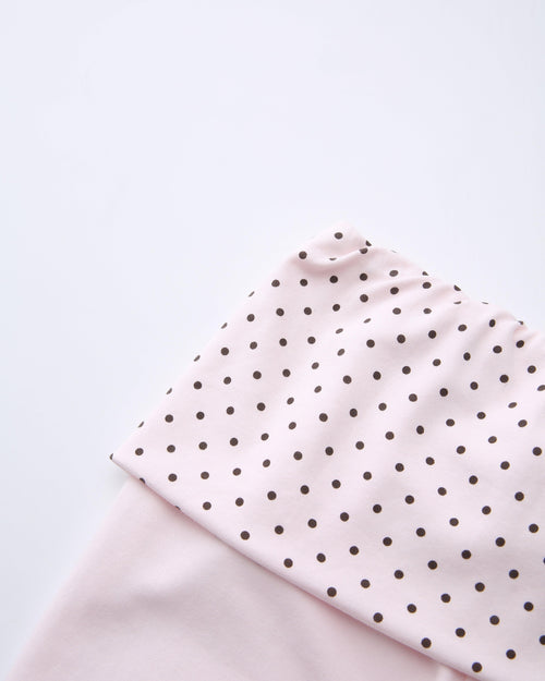 Whimsy Doll Cotton Active Fold over Long Pants (Brown Polka)