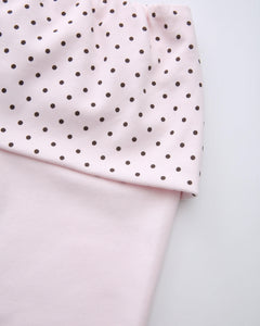 Whimsy Doll Cotton Active Fold over Long Pants (Brown Polka)