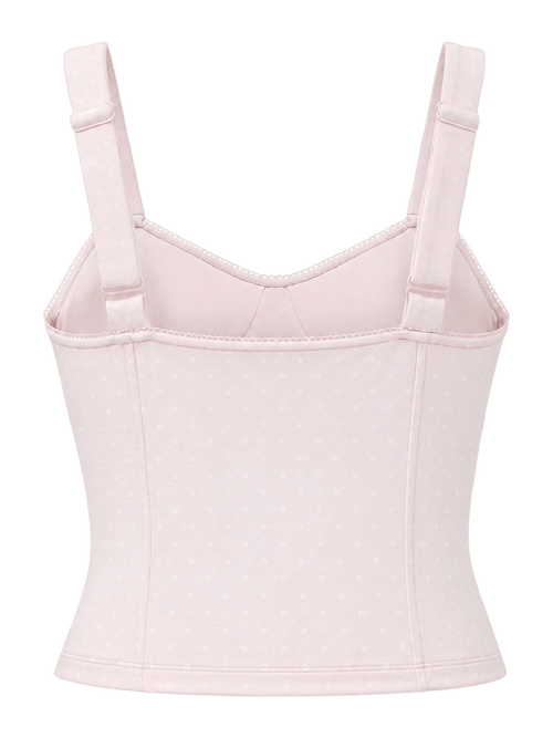 Whimsy Doll Cotton Polka Active Top(White Polka)