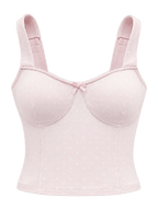 Whimsy Doll Cotton Polka Active Top(White Polka)