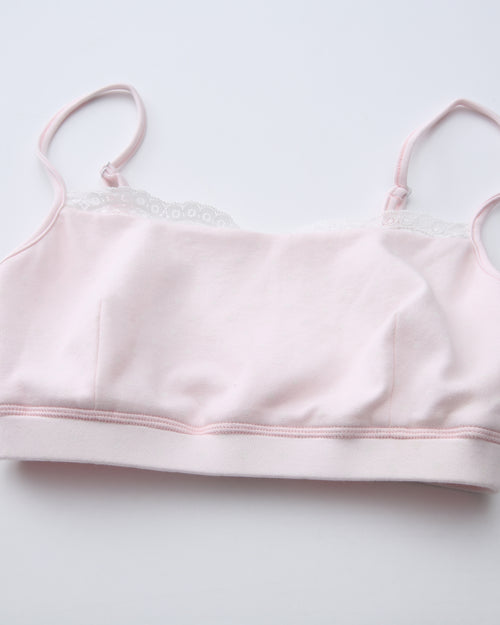 Whimsy Doll Cotton Polka Active Bralette(Pink)