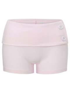 Whimsy Doll Cotton Polka Active Fold Over Shorts(Pink)