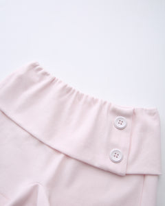 Whimsy Doll Cotton Polka Active Fold Over Shorts(Pink)