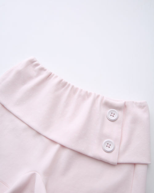 Whimsy Doll Cotton Polka Active Fold Over Shorts(Pink)
