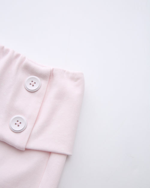 Whimsy Doll Cotton Polka Active Fold Over Shorts(Pink)
