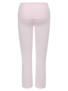 Whimsy Doll Cotton Polka Active Fold Over Capri Pants(Pink)