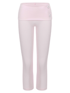 Whimsy Doll Cotton Polka Active Fold Over Capri Pants(Pink)