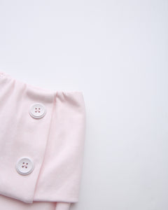 Whimsy Doll Cotton Polka Active Fold Over Capri Pants(Pink)