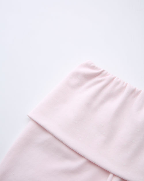 Whimsy Doll Cotton Polka Active Fold Over Capri Pants(Pink)