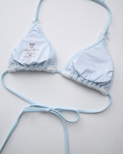 Coquette Cotton Eyelet Bikini Top (Baby Blue)