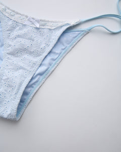 Coquette Cotton Eyelet Bikini Bottom (Baby Blue)