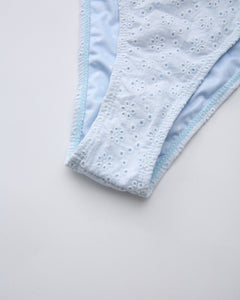 Coquette Cotton Eyelet Bikini Bottom (Baby Blue)
