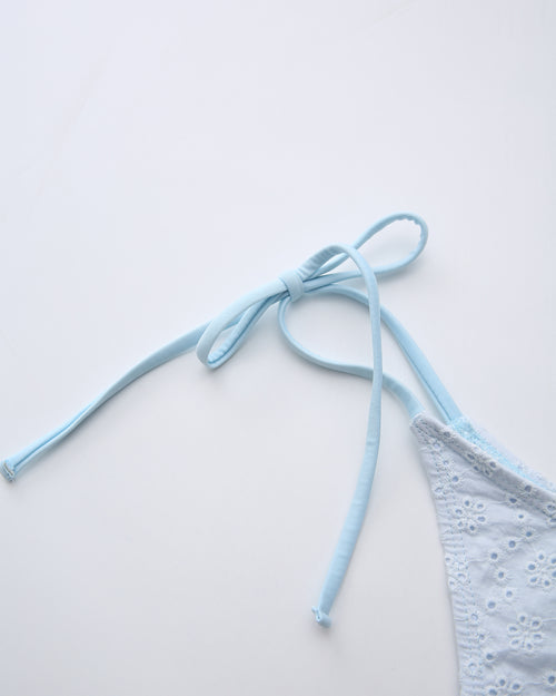 Coquette Cotton Eyelet Bikini Bottom (Baby Blue)
