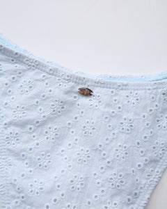 Coquette Cotton Eyelet Bikini Bottom (Baby Blue)