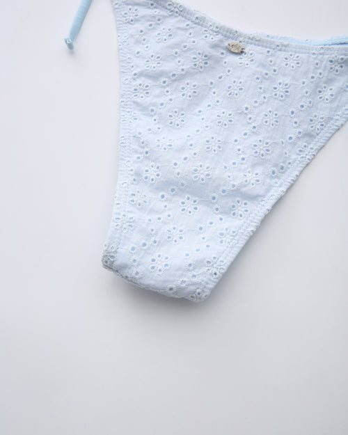 Coquette Cotton Eyelet Bikini Bottom (Baby Blue)