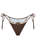 Coquette Cotton Eyelet Bikini Bottom (Brown)