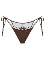 Coquette Cotton Eyelet Bikini Bottom (Brown)