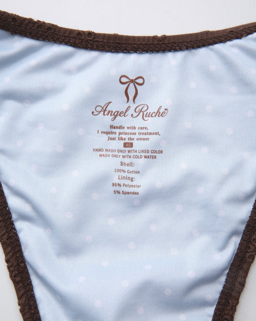 Coquette Cotton Eyelet Bikini Bottom (Brown)