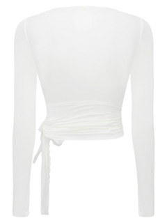 Whimsy Doll Pilates Wrap Cardigan（White）