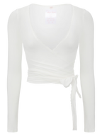 Whimsy Doll Pilates Wrap Cardigan（White）