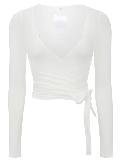 Whimsy Doll Pilates Wrap Cardigan（White）