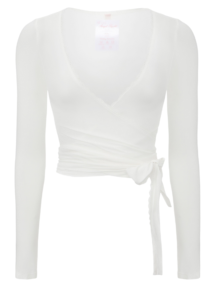 Whimsy Doll Pilates Wrap Cardigan（White）
