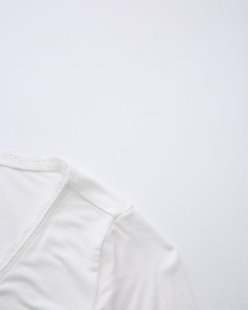 Whimsy Doll Pilates Wrap Cardigan（White）