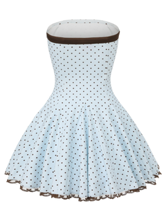 Dolly Polka Dot Dress+ Petticoat (Baby Blue)