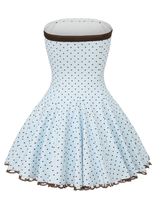 Dolly Polka Dot Dress+ Petticoat (Baby Blue)