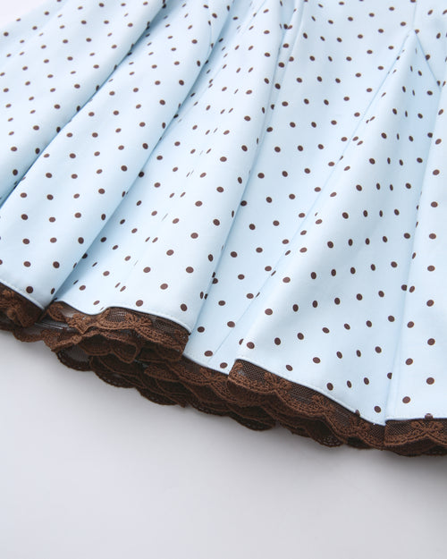 Dolly Polka Dot Dress+ Petticoat (Baby Blue)