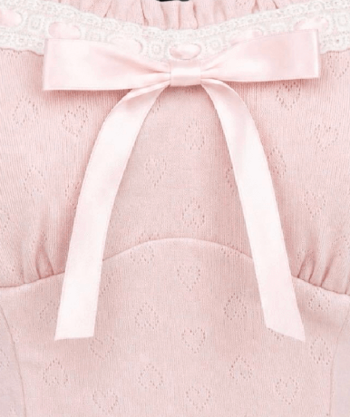 Bow-for Sweetheart  Cotton Pointelle Top