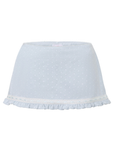 Sweetheart  Cotton Polka Dot Pointelle Skirt (Baby Blue)