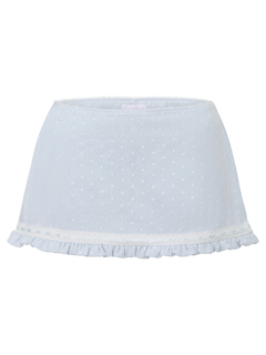 Sweetheart  Cotton Polka Dot Pointelle Skirt (Baby Blue)