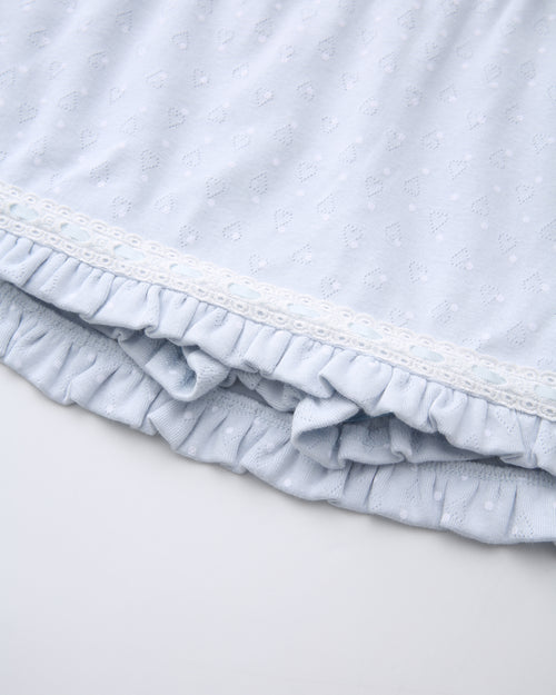 Sweetheart  Cotton Polka Dot Pointelle Skirt (Baby Blue)