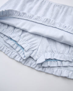 Sweetheart  Cotton Polka Dot Pointelle Skirt (Baby Blue)