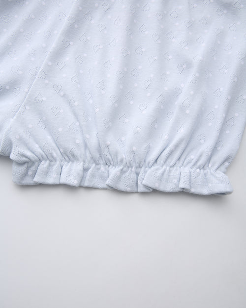 Sweetheart  Cotton Polka Dot Pointelle Skirt (Baby Blue)