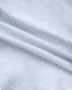 Sweetheart  Cotton Polka Dot Pointelle Skirt (Baby Blue)